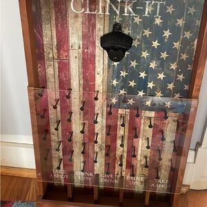 American Flag Wall Decor with Bottle Opener